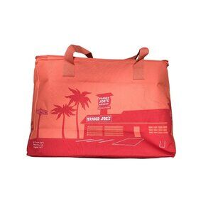 Trader Joe's Peach Insulated Bag Large 8 Gal Handles Zipper Limited Cold